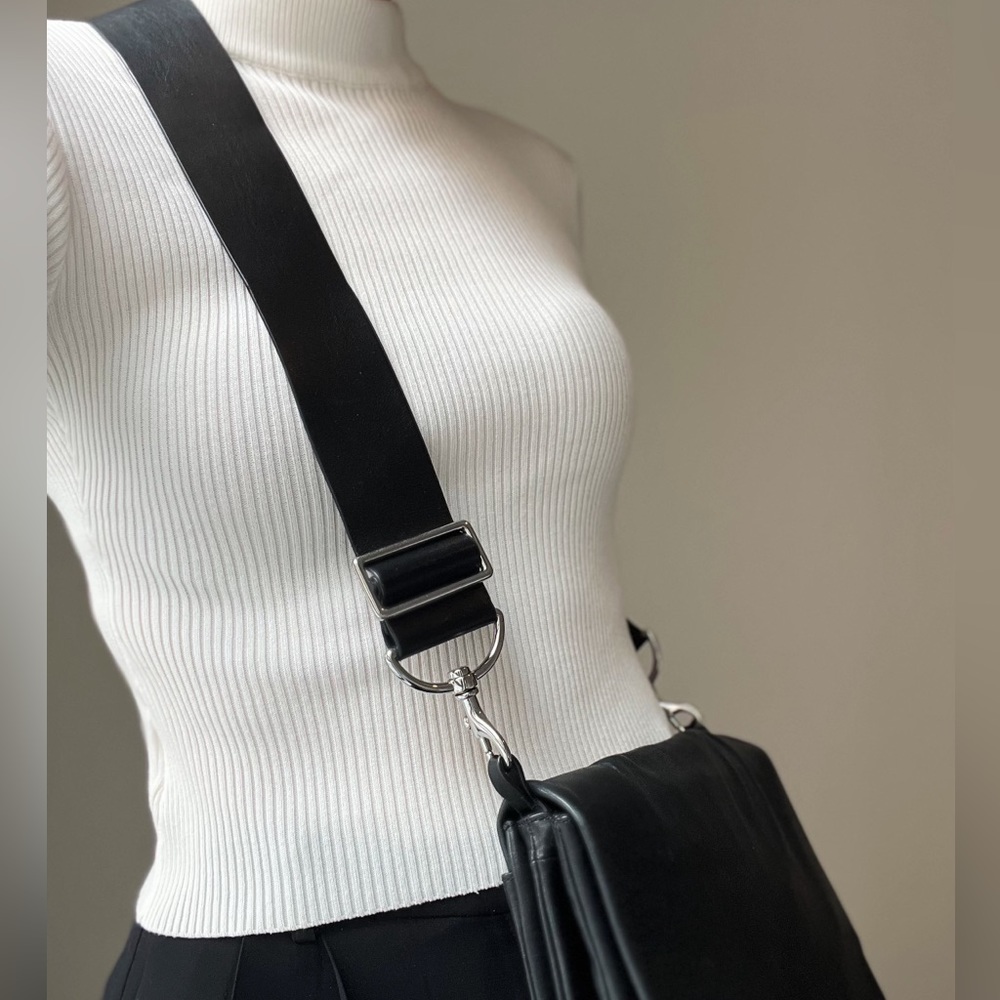 Black, real leather bag, &Other Stories